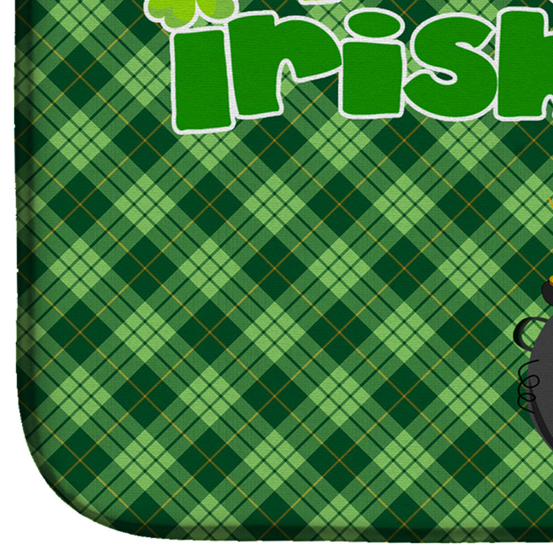 Black Siberian Husky St. Patrick's Day Dish Drying Mat – Absorbent, Artistic Kitchen Essentials