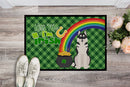 Black Siberian Husky St. Patrick's Day Doormat - 24x36 Decorative Floor Mat – Indoor/Outdoor Rug with Artistic Flair