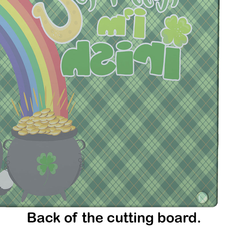 Black Siberian Husky St. Patrick's Day Glass Cutting Boards – Durable, Decorative Kitchen Art Large