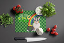 Blue Merle Cardigan Corgi St. Patrick's Day Glass Cutting Boards – Durable, Decorative Kitchen Art Large
