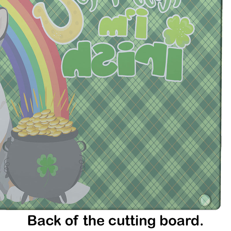 Blue Merle Cardigan Corgi St. Patrick's Day Glass Cutting Boards – Durable, Decorative Kitchen Art Large
