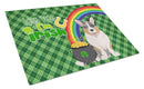 Blue Merle Cardigan Corgi St. Patrick's Day Glass Cutting Boards – Durable, Decorative Kitchen Art Large