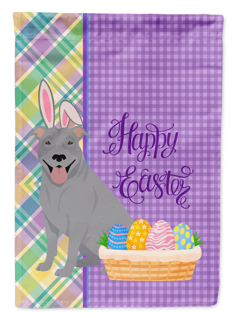 Blue Pit Bull Terrier Easter Garden Flag – Decorative Outdoor Yard Flag