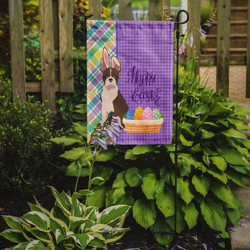 Red Boston Terrier Easter Garden Flag – Decorative Outdoor Yard Flag