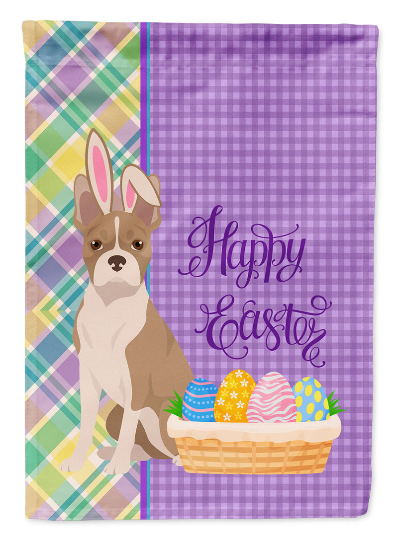 Fawn Boston Terrier Easter Garden Flag – Decorative Outdoor Yard Flag