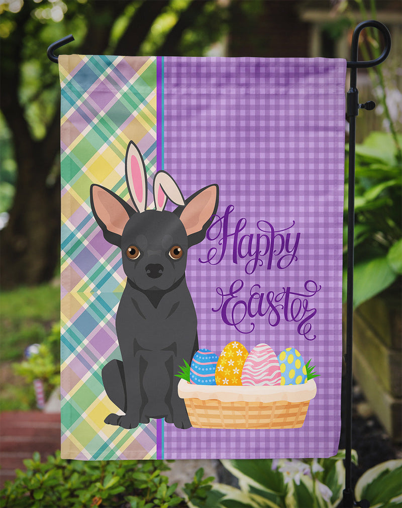 Black Chihuahua Easter Garden Flag – Decorative Outdoor Yard Flag