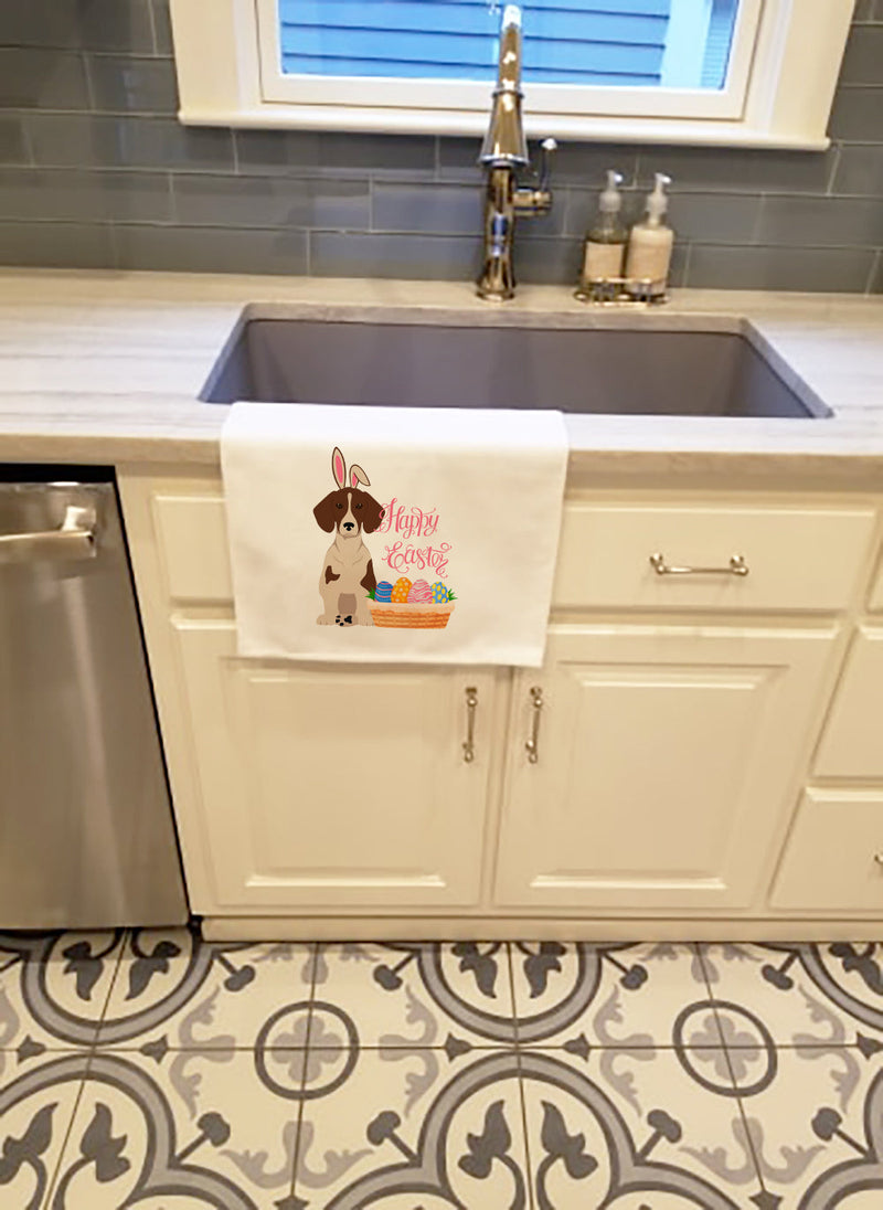 Red Piebald Dachshund Easter White Kitchen Towel Set of 2 Dish Towels