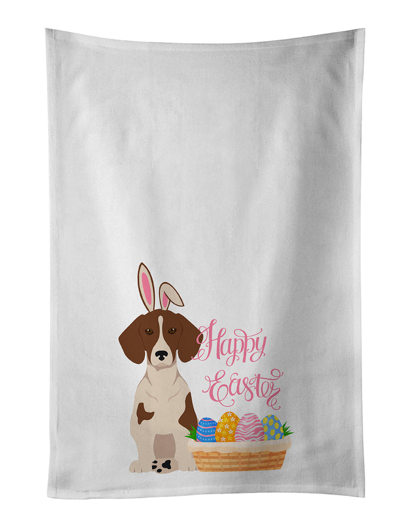 Red Piebald Dachshund Easter White Kitchen Towel Set of 2 Dish Towels