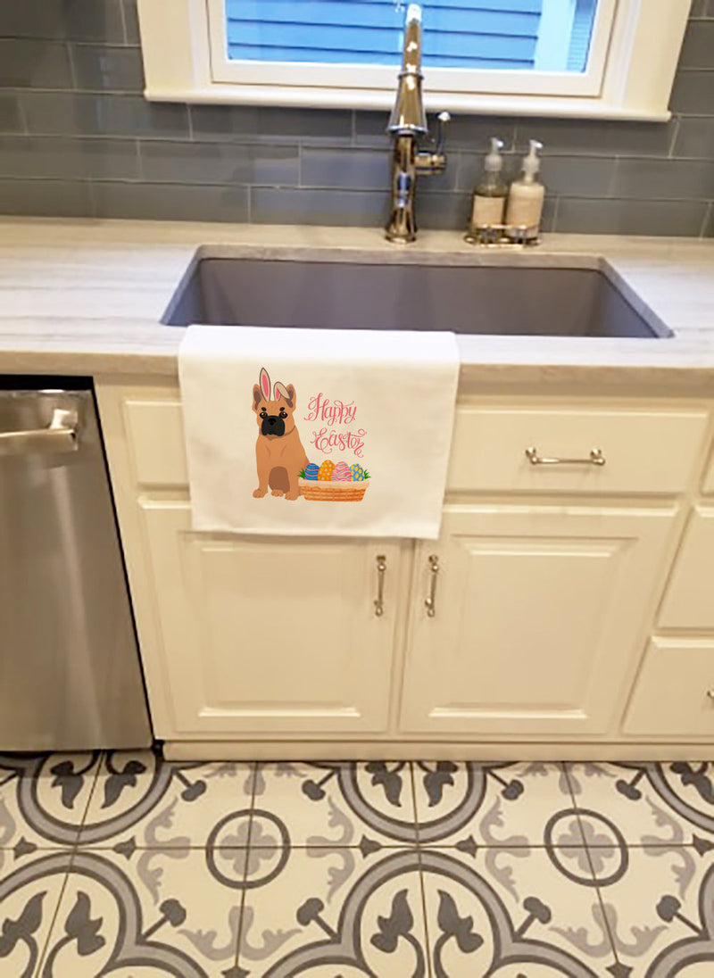 Fawn French Bulldog Easter White Kitchen Towel Set of 2 Dish Towels