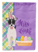 Black White Smooth Jack Russell Terrier Easter Garden Flag – Decorative Outdoor Yard Flag