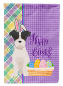 Black White Wirehair Jack Russell Terrier Easter Garden Flag – Decorative Outdoor Yard Flag