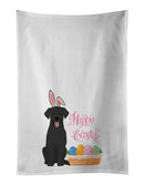 Black Labrador Retriever Easter White Kitchen Towel Set of 2 Dish Towels
