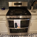 Black Newfoundland Easter White Kitchen Towel Set of 2 Dish Towels