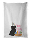 Black Pug Easter White Kitchen Towel Set of 2 Dish Towels