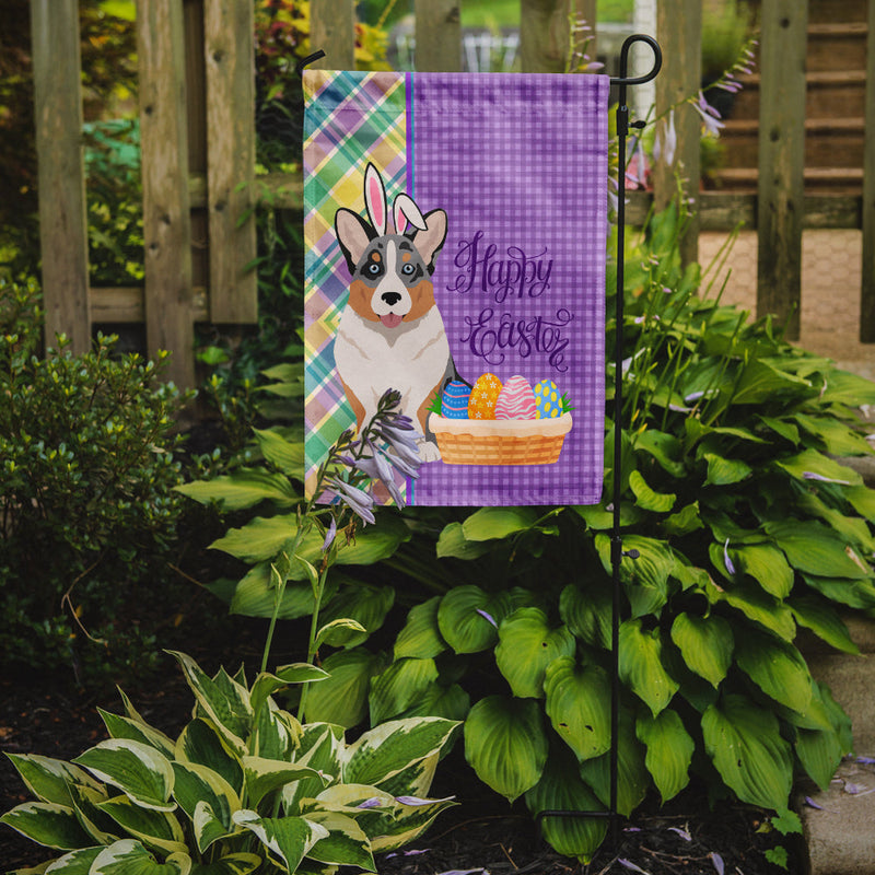 Blue Merle Cardigan Corgi Easter Garden Flag – Decorative Outdoor Yard Flag