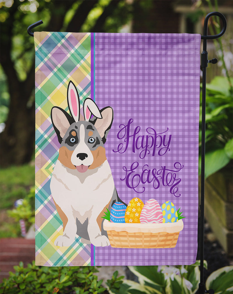 Blue Merle Cardigan Corgi Easter Garden Flag – Decorative Outdoor Yard Flag