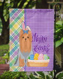 Blue and Tan Full Coat Yorkshire Terrier Easter Garden Flag – Decorative Outdoor Yard Flag