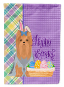 Blue and Tan Full Coat Yorkshire Terrier Easter Garden Flag – Decorative Outdoor Yard Flag