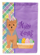 Blue and Tan Puppy Cut Yorkshire Terrier Easter Garden Flag – Decorative Outdoor Yard Flag