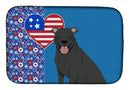 Black Pit Bull Terrier USA American Dish Drying Mat – Absorbent, Artistic Kitchen Essentials