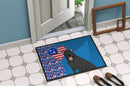 Black Pit Bull Terrier USA American Doormat - 24x36 Decorative Floor Mat – Indoor/Outdoor Rug with Artistic Flair