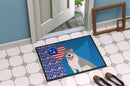 Blue and White Pit Bull Terrier USA American Doormat - 24x36 Decorative Floor Mat – Indoor/Outdoor Rug with Artistic Flair