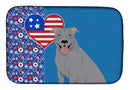Blue Pit Bull Terrier USA American Dish Drying Mat – Absorbent, Artistic Kitchen Essentials
