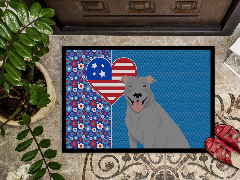 Blue Pit Bull Terrier USA American Doormat - 24x36 Decorative Floor Mat – Indoor/Outdoor Rug with Artistic Flair