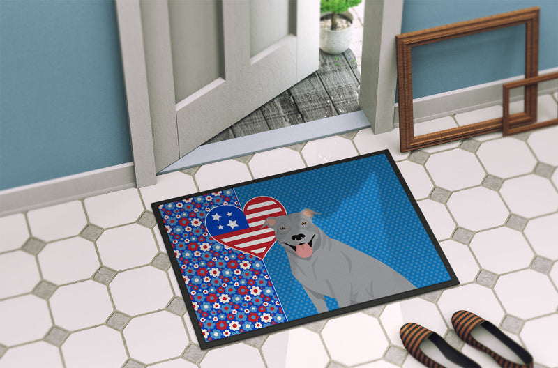 Blue Pit Bull Terrier USA American Doormat - 24x36 Decorative Floor Mat – Indoor/Outdoor Rug with Artistic Flair