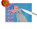 Blue Pit Bull Terrier USA American Glass Cutting Boards – Durable, Decorative Kitchen Art Large