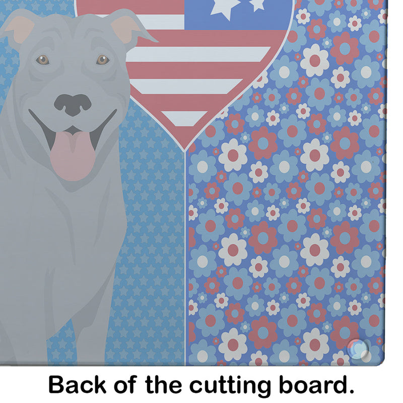 Blue Pit Bull Terrier USA American Glass Cutting Boards – Durable, Decorative Kitchen Art Large