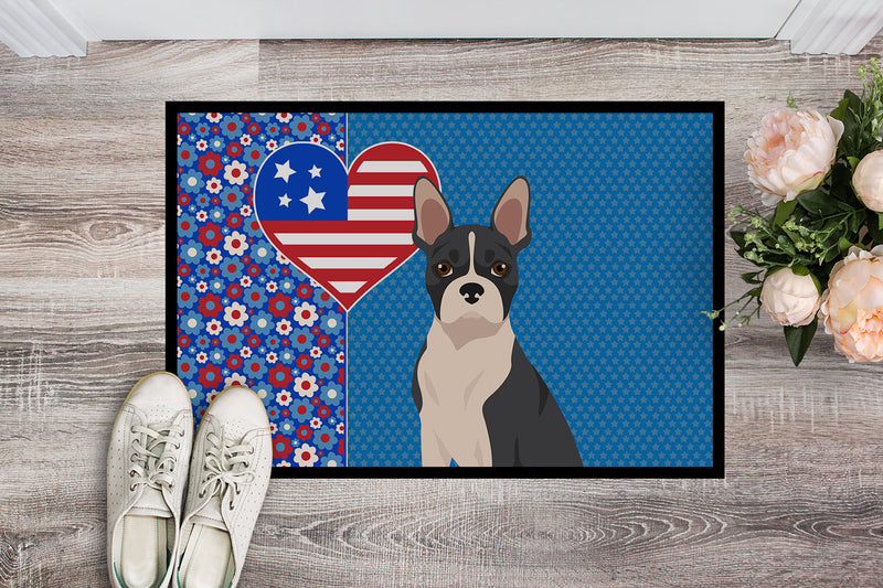 Black Boston Terrier USA American Doormat - 24x36 Decorative Floor Mat – Indoor/Outdoor Rug with Artistic Flair