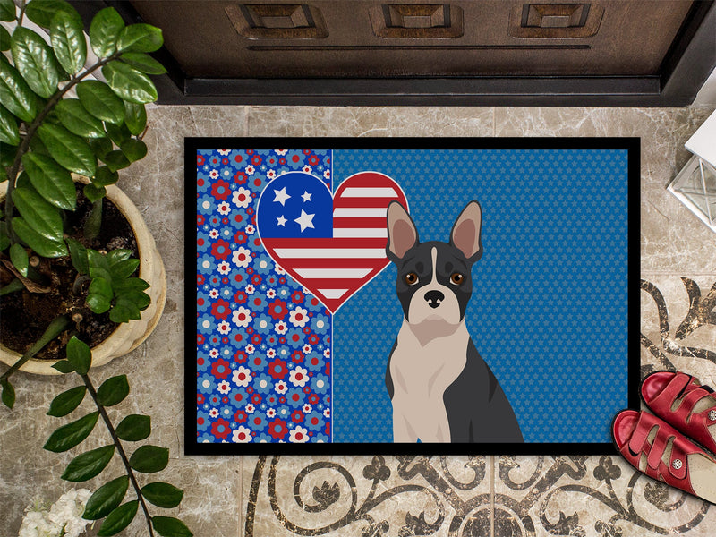 Black Boston Terrier USA American Doormat - 24x36 Decorative Floor Mat – Indoor/Outdoor Rug with Artistic Flair