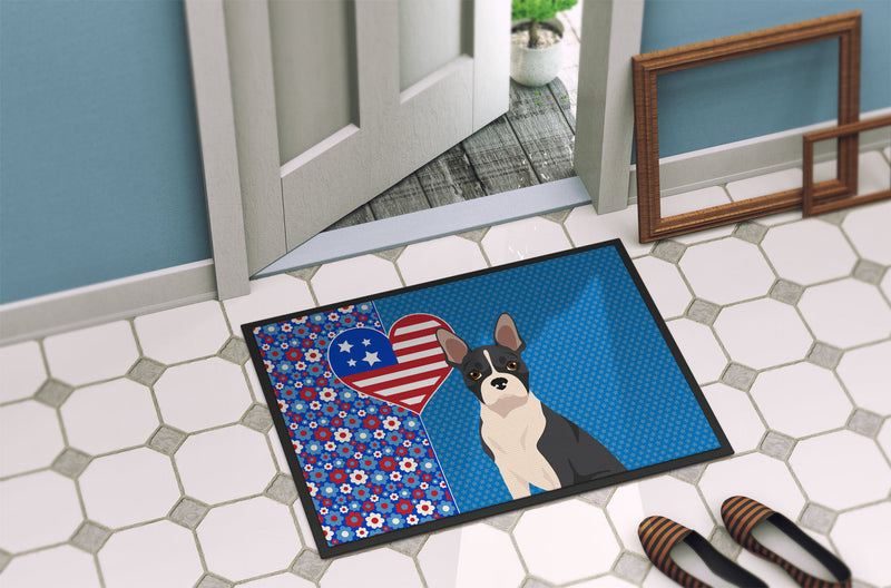 Black Boston Terrier USA American Doormat - 24x36 Decorative Floor Mat – Indoor/Outdoor Rug with Artistic Flair