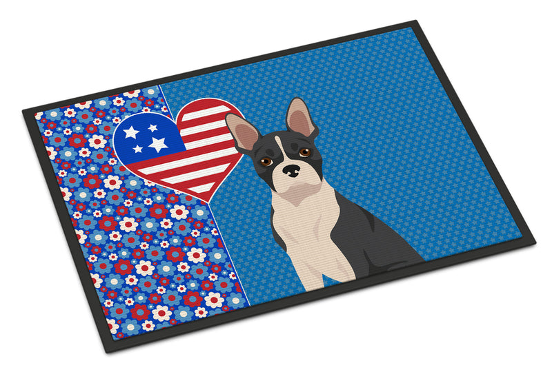 Black Boston Terrier USA American Doormat - 24x36 Decorative Floor Mat – Indoor/Outdoor Rug with Artistic Flair