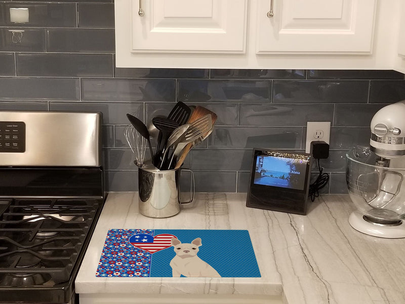 White Boston Terrier USA American Glass Cutting Boards – Durable, Decorative Kitchen Art Large