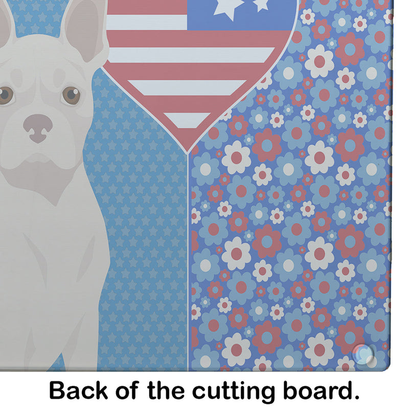 White Boston Terrier USA American Glass Cutting Boards – Durable, Decorative Kitchen Art Large