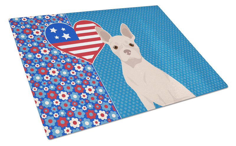 White Boston Terrier USA American Glass Cutting Boards – Durable, Decorative Kitchen Art Large