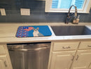 Blue Boston Terrier USA American Dish Drying Mat – Absorbent, Artistic Kitchen Essentials