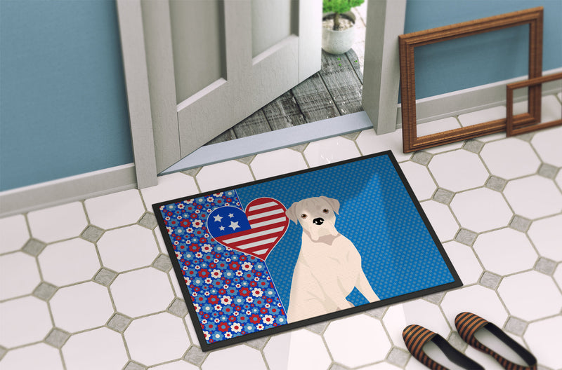 Natural Eared White Boxer USA American Doormat - 24x36 Decorative Floor Mat – Indoor/Outdoor Rug with Artistic Flair