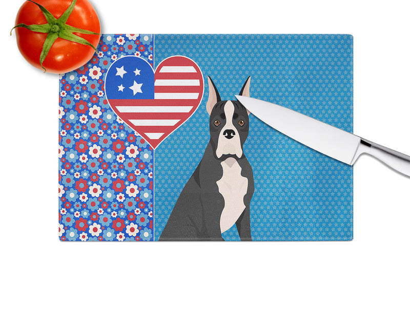 Black Boxer USA American Glass Cutting Boards – Durable, Decorative Kitchen Art Large