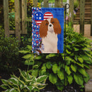 Blenheim Cavalier Spaniel Patriotic Heart Garden Flag – Red, White & Blue Dog Decor with Star Background
