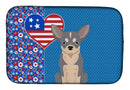 Blue and White Chihuahua USA American Dish Drying Mat – Absorbent, Artistic Kitchen Essentials
