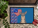 Blue and White Chihuahua USA American Doormat - 24x36 Decorative Floor Mat – Indoor/Outdoor Rug with Artistic Flair