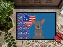 Blue and Tan Chihuahua USA American Doormat - 24x36 Decorative Floor Mat – Indoor/Outdoor Rug with Artistic Flair