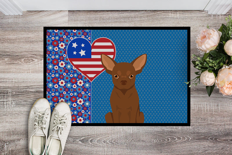 Chocolate Chihuahua USA American Doormat - 24x36 Decorative Floor Mat – Indoor/Outdoor Rug with Artistic Flair