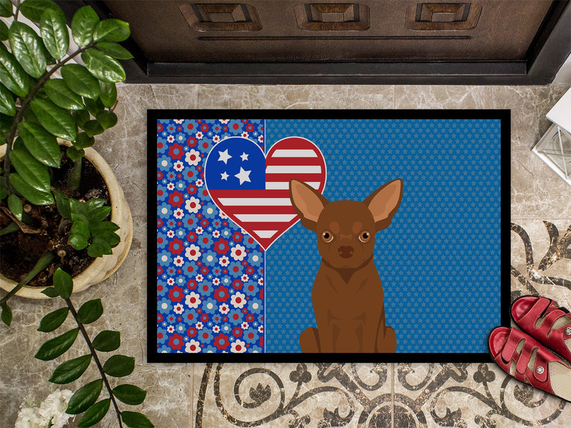 Chocolate Chihuahua USA American Doormat - 24x36 Decorative Floor Mat – Indoor/Outdoor Rug with Artistic Flair