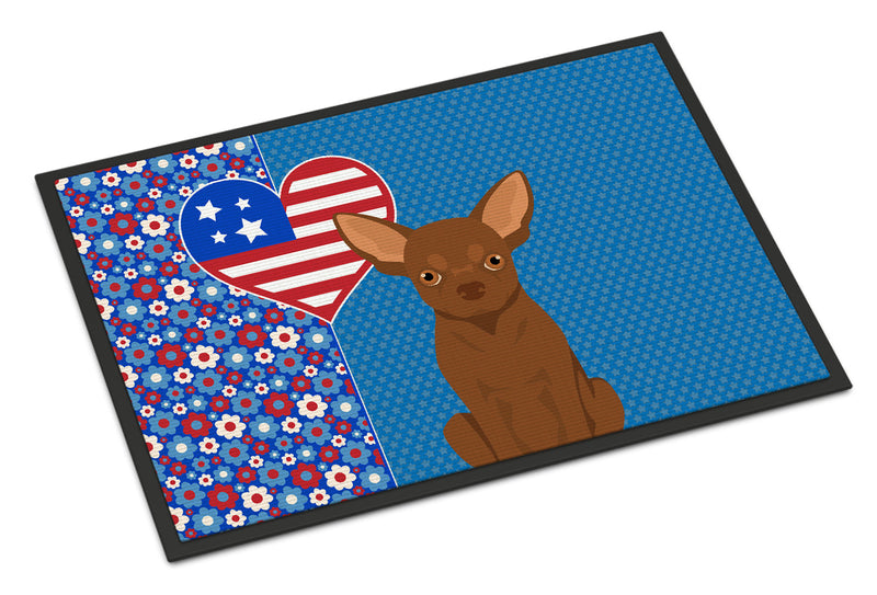 Chocolate Chihuahua USA American Doormat - 24x36 Decorative Floor Mat – Indoor/Outdoor Rug with Artistic Flair