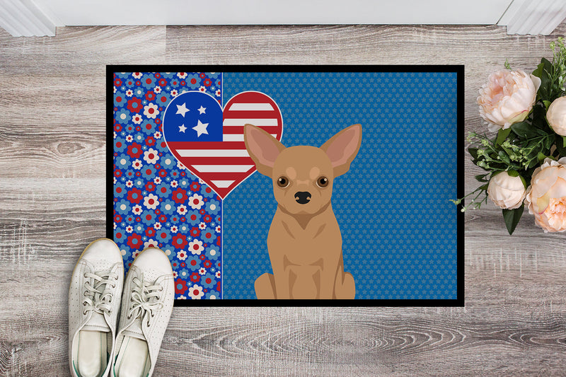 Gold Chihuahua USA American Doormat - 24x36 Decorative Floor Mat – Indoor/Outdoor Rug with Artistic Flair