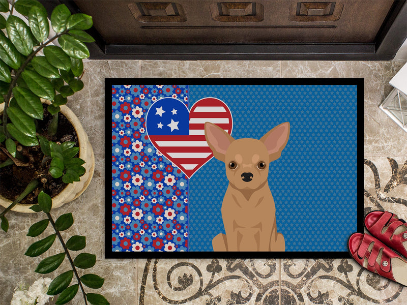 Gold Chihuahua USA American Doormat - 24x36 Decorative Floor Mat – Indoor/Outdoor Rug with Artistic Flair